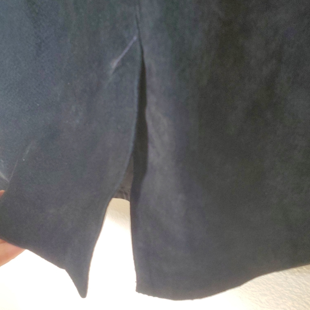 Vintage Hasting & Smith Black Suede Leather Pencil Skirt Size 6 - Picture 3 of 11